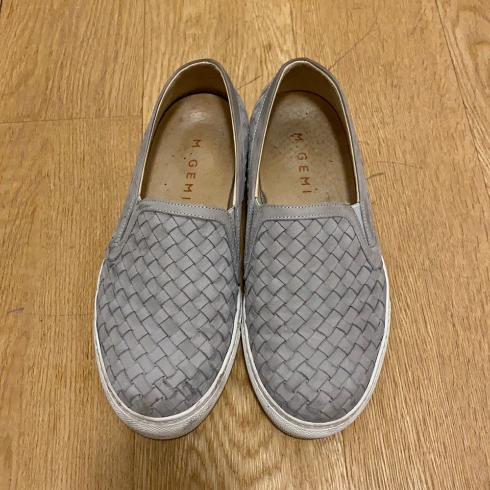M. Gemi Gray Woven Slip-On Sneakers